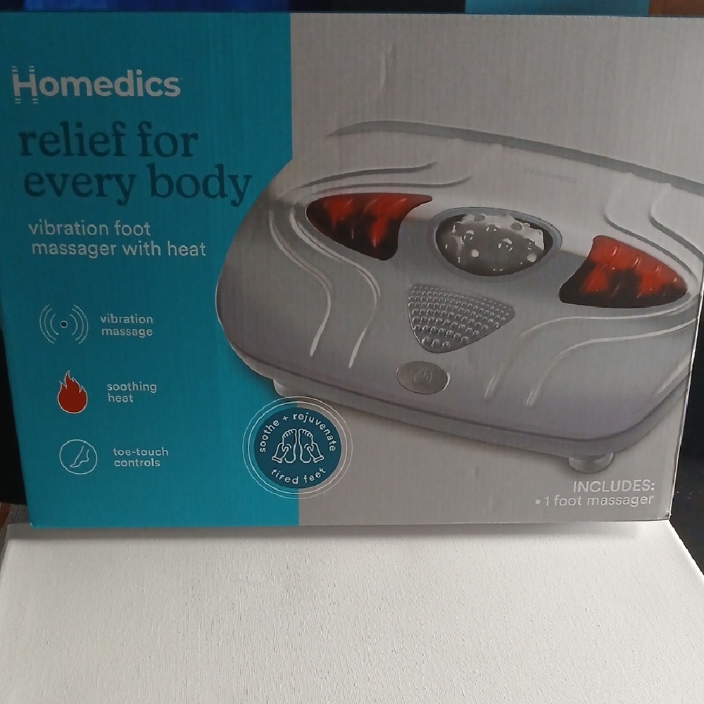 Homedics Foot Massager with Red Heat Zones and Gray Body